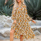 Robe midi bohème à manches longues et col en V pour femmes