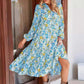 Robe midi bohème à manches longues et col en V pour femmes