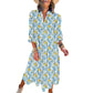Robe midi bohème à manches longues et col en V pour femmes