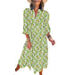 Robe midi bohème à manches longues et col en V pour femmes