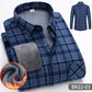 Automne-hiver Chemise décontractée en polaire épaissie et chaude pour hommes