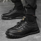 Bottes en cuir décontractées pour hommes, chaudes pour l'hiver - antidérapantes et imperméables