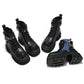 Bottes à Bout Rond avec Accent de Chaîne Papillon