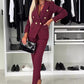 Ensemble de Blazer Croisé et Pantalon Ajusté pour Femmes