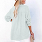 👔 PROMO LIMITÉE 56% DE RÉDUCTION ! ✨ Chemisier Femme Oversize – Gaze Léger, Col V & Manches Longues 🍃
