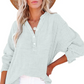 👔 PROMO LIMITÉE 56% DE RÉDUCTION ! ✨ Chemisier Femme Oversize – Gaze Léger, Col V & Manches Longues 🍃