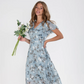 👗Robe longue à manches courtes et motif floral