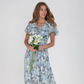👗Robe longue à manches courtes et motif floral