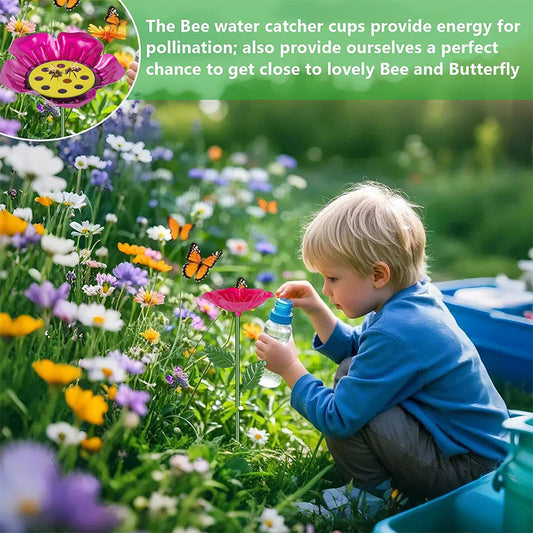 🔥Abreuvoir pour abeilles et papillons avec motif floral✈️