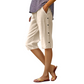 🔥Pantalon capri décontracté pour femme, ample, en coton et lin, respirant🔥