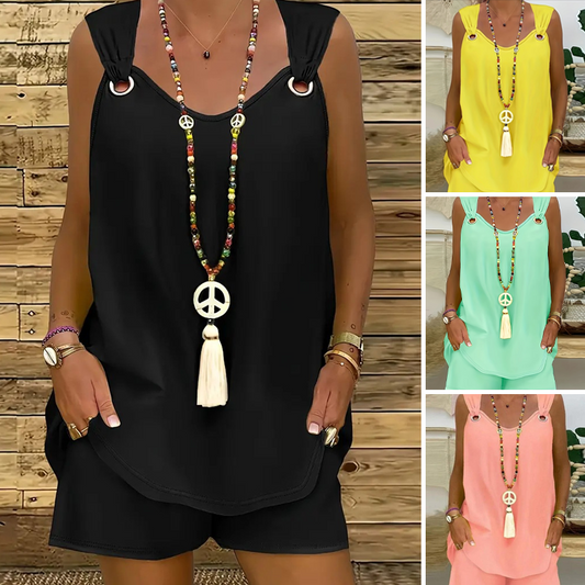 🎉LAST DAY SALE 54% OFF✨ Ensemble 2 pièces : débardeur sans manches et short