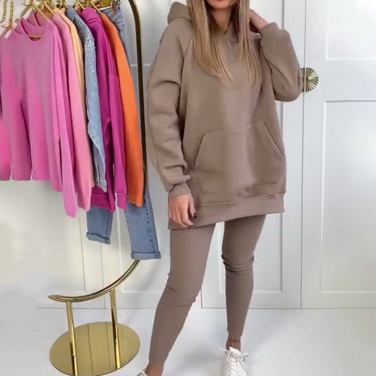 Ensemble élégant composé d'un sweat à capuche et d'un pantalon pour femmes🔥Achetez 2 livraisons gratuites