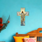 🔥 Offre Limitée ! ✨ Décoration Murale Croix Jésus Rétro - Bordure Dorée Élégante, Acrylique Lumineux, Symbole de Foi Inspirant ✝️✨