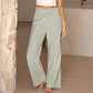 Pantalon large à taille haute en vichy pour femme