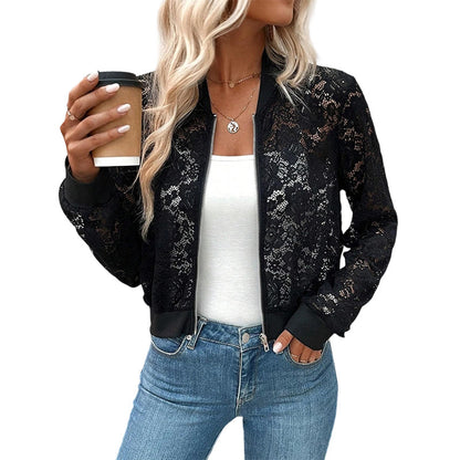 🔥Nouveautés et offres spéciales - Veste légère à lacets et fermeture éclair pour femme