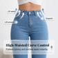 👖 50 % DE RÉDUCTION ! 💙 Jean stretch taille haute évasé pour femme : Coupe confortable, style rétro et tissu stretch 🌸