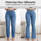 👖 50 % DE RÉDUCTION ! 💙 Jean stretch taille haute évasé pour femme : Coupe confortable, style rétro et tissu stretch 🌸