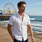 Chemise décontractée à manches courtes et boutons pour homme