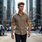 Chemise décontractée à manches courtes et boutons pour homme