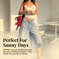 Jupe-culotte en jean à jambes larges et boutons multiples pour femme