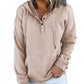 Casual Button-Up Drawstring Pullover Sweatshirt