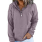 Casual Button-Up Drawstring Pullover Sweatshirt
