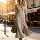 🔥Offre à durée limitée - Robe longue à manches longues, col en V et boutons pour femme