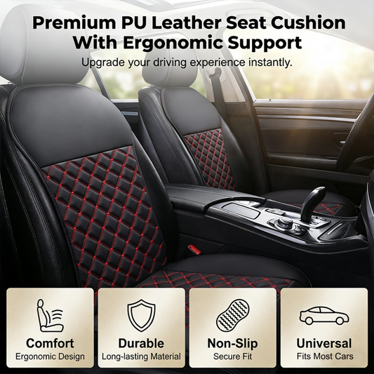 🪑 50% DE RÉDUCTION! 🚗 Coussin de Siège Auto Premium en Cuir PU – Imperméable, Antidérapant & Confortable Pour Chaque Trajet 💺