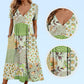 🥳VENTE FLASH 2026🥳💞Plus de 50 000 vendus !💙63 % de réduction ! Robe à manches courtes et col V à motifs pour femme – Tissu doux, coupe flatteuse et ajustée, un indispensable du quotidien décontracté🌿✅