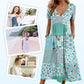 🥳VENTE FLASH 2026🥳💞Plus de 50 000 vendus !💙63 % de réduction ! Robe à manches courtes et col V à motifs pour femme – Tissu doux, coupe flatteuse et ajustée, un indispensable du quotidien décontracté🌿✅