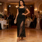 👗50% de réduction✨Robe longue fendue à sequins pour femme