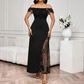 👗50% de réduction✨Robe longue fendue à sequins pour femme