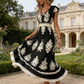 🎑60 % de réduction ✨Robe longue fluide à col en V et imprimé baroque pour femme