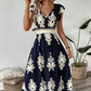 🎑60 % de réduction ✨Robe longue fluide à col en V et imprimé baroque pour femme
