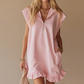 🌸SOLDES : 50 % DE RÉDUCTION🌸 Robe sans manches à demi-fermeture éclair et ourlet à volants pour femme