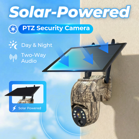 🎥💎🌞 Caméra de Sécurité Solaire Sans Fil – Vision Nocturne Couleur, PTZ 360°, IP66 & Détection de Mouvement (2K/4MP)