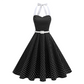 Robe trapèze rétro à pois pour femme, avec dos nu