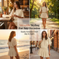 Robe-jupe courte décontractée pour femme, à manches courtes, taille élastiquée, coupe ample et fluide