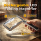 🔍 Loupe de lecture à LED – grossissement 4x, pliable, pour les personnes malvoyantes 👵✨