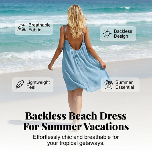 🌟 50 % de réduction — Robe dos nu sans bretelles ajustable