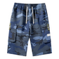 🩳🍂✨ PROMO -57% ! Shorts Cargo Camouflage – 6 Poches Pratiques, Cordon de Taille & Coupe Détendue (4 Couleurs, XS-3XL)