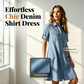 🔥Soldes 2026 : 50 % de réduction🔥Robe chemise décontractée en jean pour femme