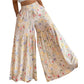Pantalon large à imprimé floral pour femme