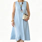 👗Robe sans manches à col rond pour femme🌟 Quand l'élégance naturelle rencontre le confort absolu