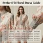 Mini-robe à col haut et imprimé floral romantique
