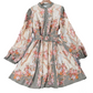 Mini-robe à col haut et imprimé floral romantique