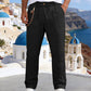 💥✨Offre spéciale à durée limitée : 50 % de réduction🌞 Pantalon à cordon de serrage en lin mélangé, style bohème chic 🌊