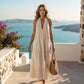👗 OFFRE À DURÉE LIMITÉE : 50 % DE RÉDUCTION ! 💃 Robe midi décontractée à col en V et dos nu pour femme – Tissu fluide, poches plaquées, respirante 🍂