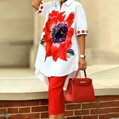 🔥Ensemble deux pièces à imprimé floral pour femme✈️