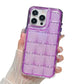 🔥Étui de téléphone élégant transparent à motif quadrillé en relief✈️